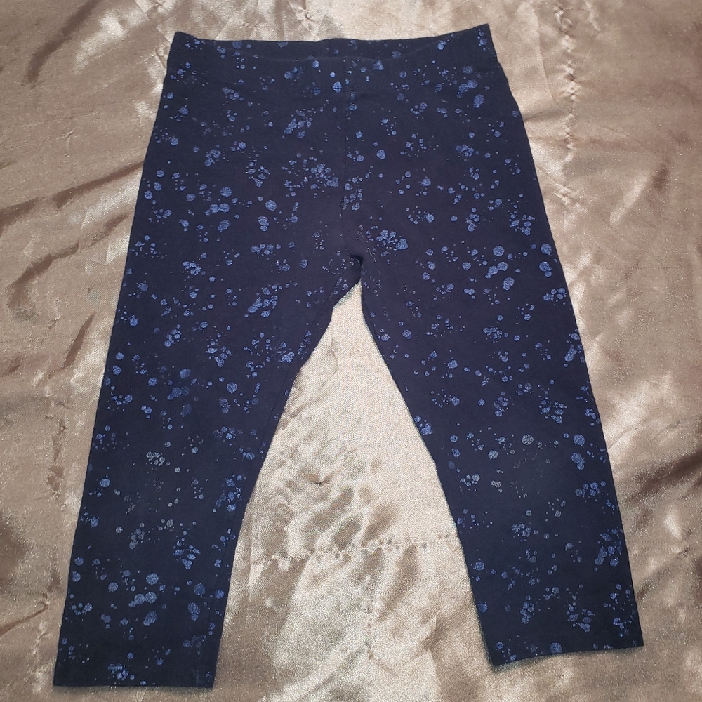 Blue Paint Splatter Print Leggings